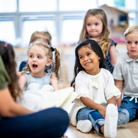 kids listening to a story