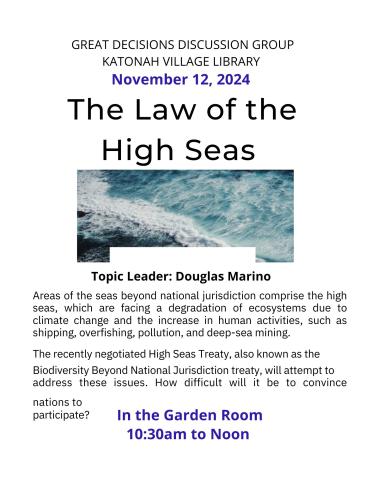 Discussion topic on the Law of the High Seas with 